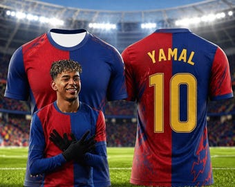 Yamal #10 Football Jersey T-Shirt, Spain Inspired Sports Tee, 3D Printed Youth Fan Shirt