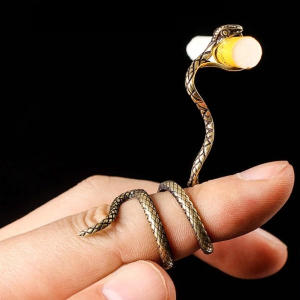 Elegant Snake Cigarette Holder Ring, Cigar Ring,  Antique Snake Shaped Smoking Finger,  Smoke Holder Clip, Protect Fingers, Unique Gift