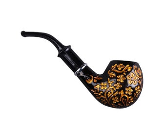 Pipa per fumare - Pipa per fumare intagliata a forma di fiore - Pipie Filtro rimovibile e lavabile - Pipa per tabacco classica - Regalo unico per papà, padri