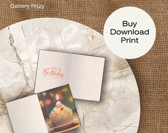 Digital Birthday Card Instant Download Printable Card Print at Home Unique Design Digital Birthday Card Affordable and Memorable Gift