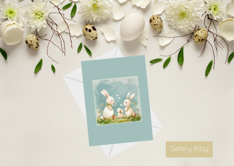 Easter Instant Download Card Printable Unique Design Affordable card Instant Print Easter Day Gift Card zdjęcie 1