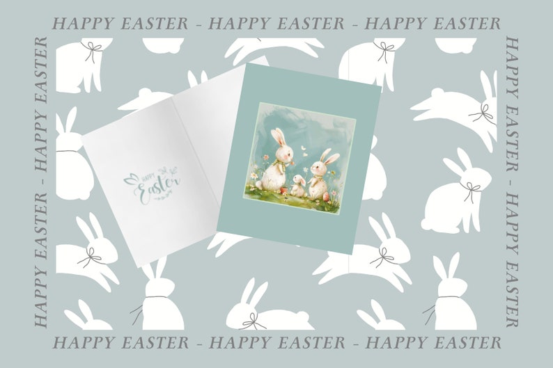 Easter Instant Download Card Printable Unique Design Affordable card Instant Print Easter Day Gift Card zdjęcie 2