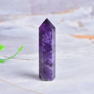 Natural Amethyst Tower Point Purple Crystal Gemstone Obelisk Amethyst Quartz Wand Mineral Specimen Amethyst February Birthstone Crystal Gift