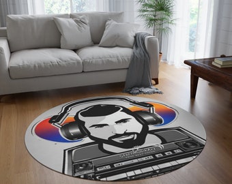 Round Rug - round carpet - djd desk carpet - by SternMusikArt