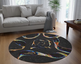 Round Rug - Round Carpet - Living Room Carpet - "FarbBlasen" by SternMusikArt