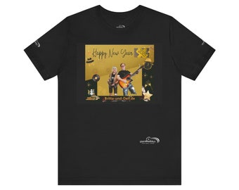T-Shirt - Britta & Delf Happy New Year 2024 - Design by SternMusikArt - Unisex Jersey Short Sleeve Tee