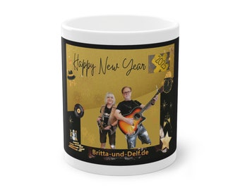 Standard Mug, 11oz - Cup Mug - Coffee Cup Tea Cup - HappyNewYear - Designed by SternMusikArt - Fan Item Britta & Delf
