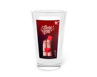 Tring Glass Mug - Valentine's Day Motif - Pint Glass, 16oz - Designed by SternMusikArt