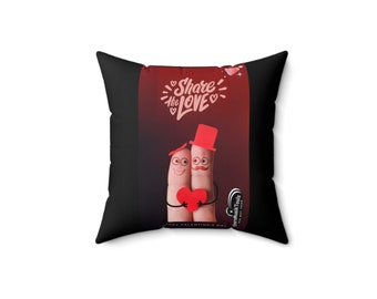 Kissen Kopfkissen Motiv Valentins Day - Spun Polyester Square Pillow - Designed by SternMusikArt -