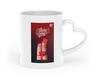 Tasse Valentins-Tasse - Becher - Heart-Shaped Mug - Motiv Valentins Day - Designed by Stern Musik Art