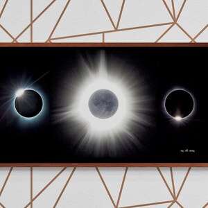 2024 Total Solar Eclipse Fine Art Print Panorama (Earthshine)