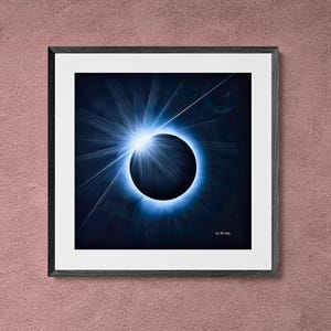2024 Total Solar Eclipse Fine Art Print with Diamond Ring #1