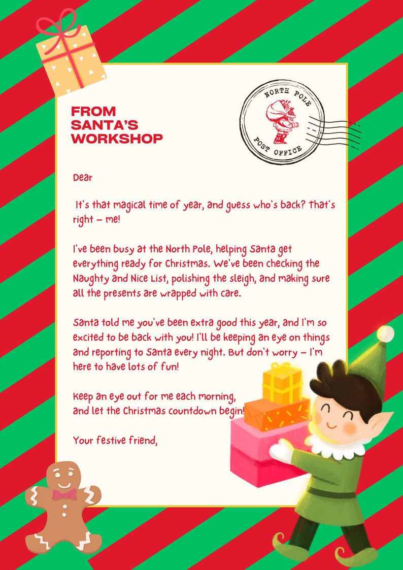 Printable Elf Returns Letter for Elf on the Shelf Magical Christmas Printable Elf Returns Letter for Elf on the Shelf Magical Christmas