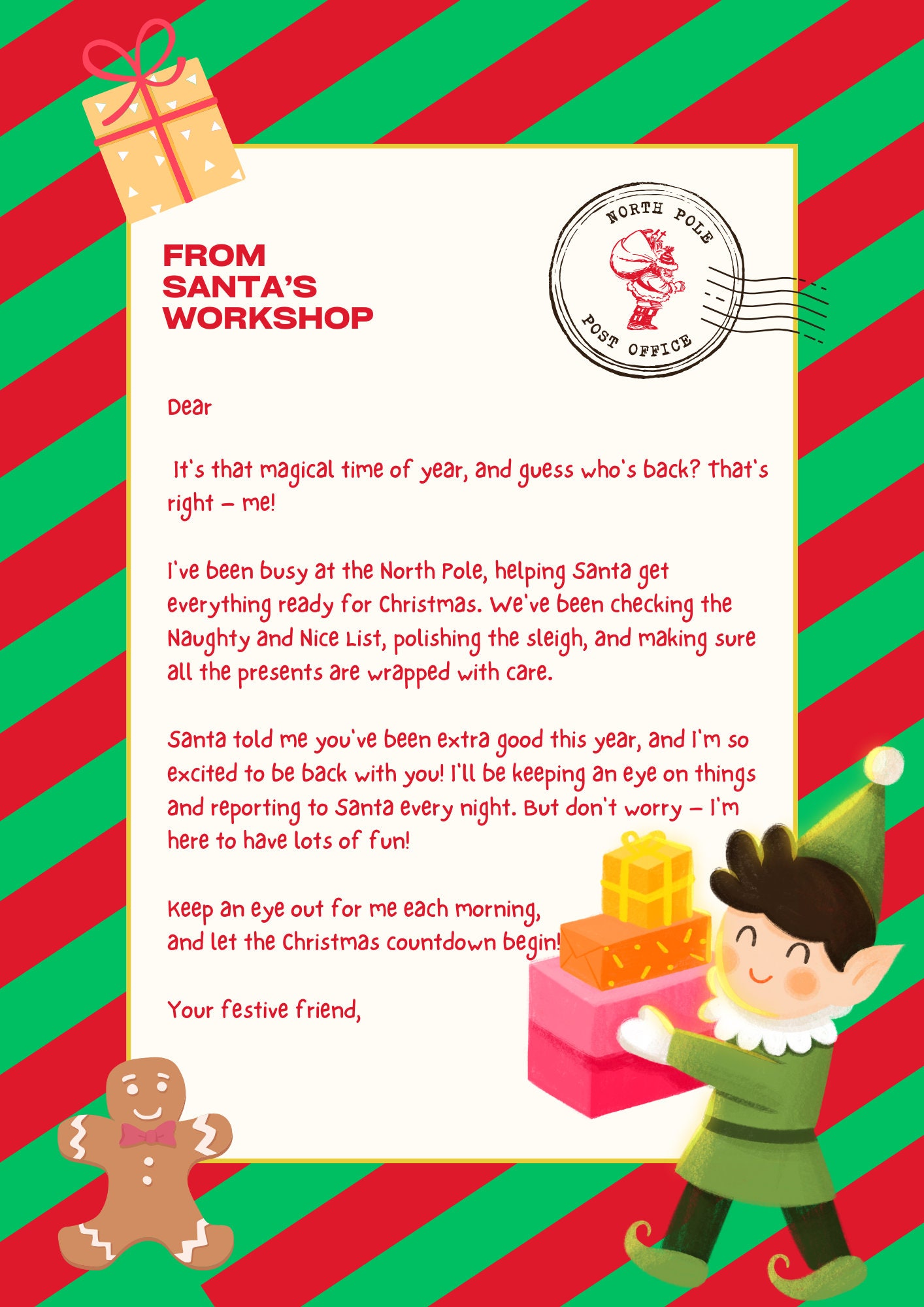 Printable Elf Returns Letter for - Il Fullxfull.5604149411 Jeja 
