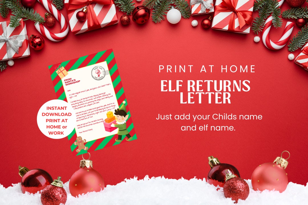 Printable Elf Returns Letter for Elf on the Shelf Magical Christmas