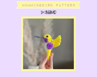 Hummingbird Crochet Pattern Amigurumi Beginner Friendly Easy Stuffed Animal DIY