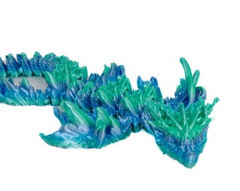 Cinderwing 19" Coral Reef Dragon Figurine: Articulated, Flexible Desk Toy for Stress Relief and Fantasy Decor