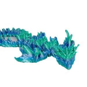 Cinderwing 19&quot; Coral Reef Dragon Figurine: Articulated, Flexible Desk Toy for Stress Relief and Fantasy Decor