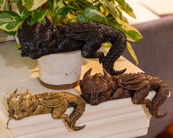 Sleeping Bookshelf Dragon | 3D Printed Bookish Decor | Book Nook Shelf Ornament