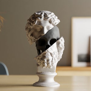 Zeus Bust with Split Skull | Greek God Statue | Classic Zeus Sculpture | Ancient Greek Mythology Art | Unique Home Decor Gift | Greek God