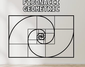 Fibonacci Geometric Wall Art | Minimalist Spiral Design | Golden Ratio Home Decor | Mathematical Art | Modern Geometry Wall Decor