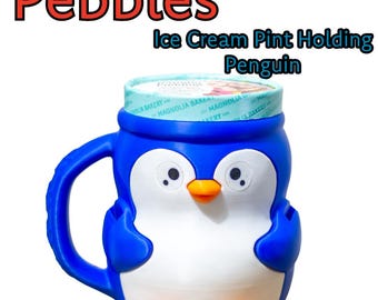 Przykrywka do lodów Pebbles the Penguin w kształcie kufla, drukowana w 3D