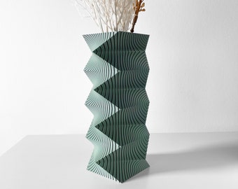 Sculptural Wave-Pattern Vase - Unique Artistic Centerpiece for Modern and Eco-Friendly Home Decor, Perfect for Dried Floral Arrangements