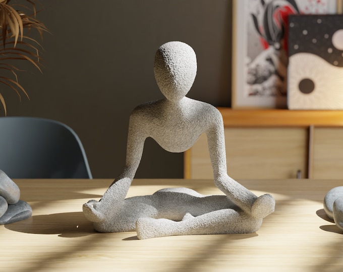 NOBODY - MEDITO: Harmony in Stillness - A CollectiCraft Designed Abstract Figurine & Meditation Statue for Desk Display Yoga Studio Gift
