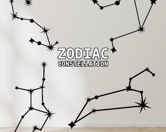 Zodiac Constellation Wall Art | Astrology Star Sign Decor | Celestial Horoscope Wall Art | Minimalist Constellation Prints | Zodiac Sign