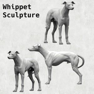 Elegant Whippet Sculpture - 3D Printed Dog Figurine for Home Decor, Pet Memorial Keepsake, and Unique Gift for Dog Lovers