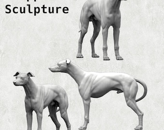 Elegant Whippet Sculpture - 3D Printed Dog Figurine for Home Decor, Pet Memorial Keepsake, and Unique Gift for Dog Lovers