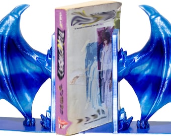 Fantasy Wing Bookends Gothic Shelf Accent for Readers and D&D Fans