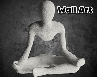 NOBODY - MEDITO: Harmony in Stillness - A CollectiCraft Designed Abstract Figurine, Meditation Statue, and Wall Art Mount Yoga Studio Gift