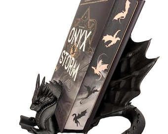 Dragon Book Holder and Stand | Velaris, Fourth Wing, Iron Flame ACOTAR-Inspired | 3D Printed PLA, Fantasy Dragon, Fantasy Book Accessory