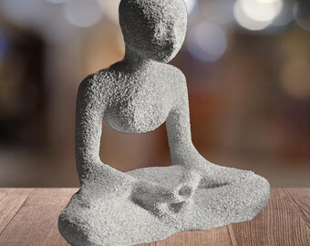 NObody Monk: A CollectiCraft Designed Minimalist Meditation Sculpture for Desk Display, Yoga Studio, or Mindfulness Gift
