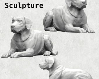Figura de Labrador Retriever sentado - Regalo conmemorativo de perro personalizado impreso en 3D - Recuerdo único para amantes de los perros - Decoración personalizada para mascotas