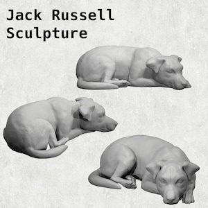 Jack Russell Figurine Statue - 3D Printed Dog - Home Décor, Gift for Dog Lovers, Memorial Keepsake, Pet Collectible, and Animal Sculpture