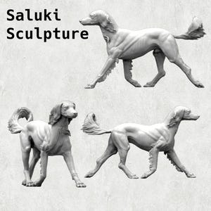 Realistic Saluki Figurine - 3D Printed Dog Statue for Home Decor, Pet Memorial Keepsake, and Unique Gift for Dog Lovers