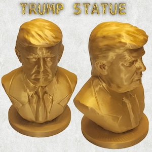 Realistic Miniature Donald Trump Bust - Unique Gift for Political Enthusiasts - 3D Printed 2024 Election Collectible - Commemorative Statue