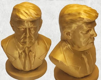 Realistic Miniature Donald Trump Bust - Unique Gift for Political Enthusiasts - 3D Printed 2024 Election Collectible - Commemorative Statue