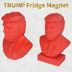 Realistic Miniature Donald Trump Bust - Unique Gift for Political Enthusiasts - 3D Printed 2024 Election Collectible - Fridge Magnet