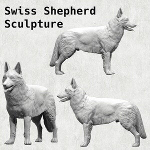 Realistic Swiss Shepherd Figurine - 3D Printed Dog Statue for Home Decor, Pet Memorial Keepsake, and Unique Gift for Dog Lovers