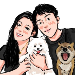 Personalized Cartoon Portraits From Photo, Custom Cartoon Illustration Portrait from photo, Couple Portrait,Individual,Family Portrait