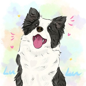 Pet Portrait from Photo | Custom Cartoon Illustration | Hand-Drawn Digital Art with a Funny and Unique Twist 24hours can provide the draft