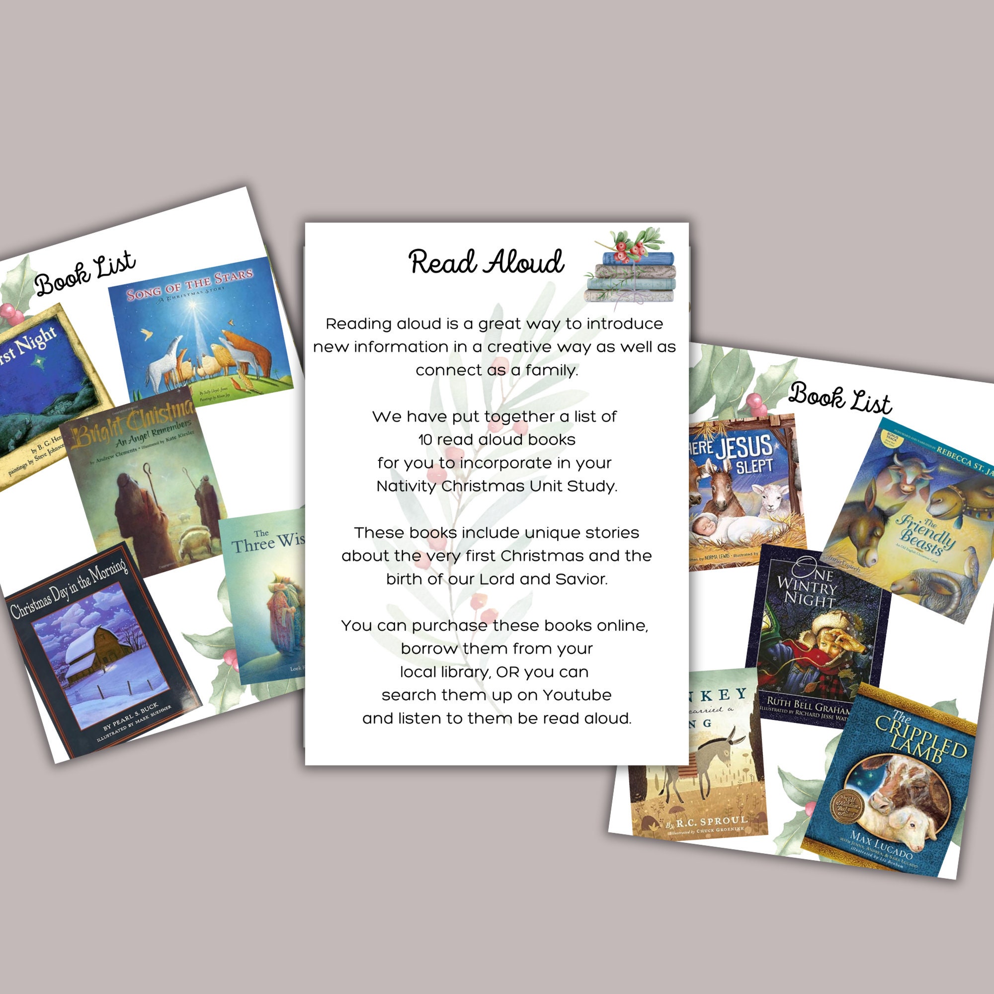 NATIVITY Unit Study, Jesus Birth Story, Homeschool Printable