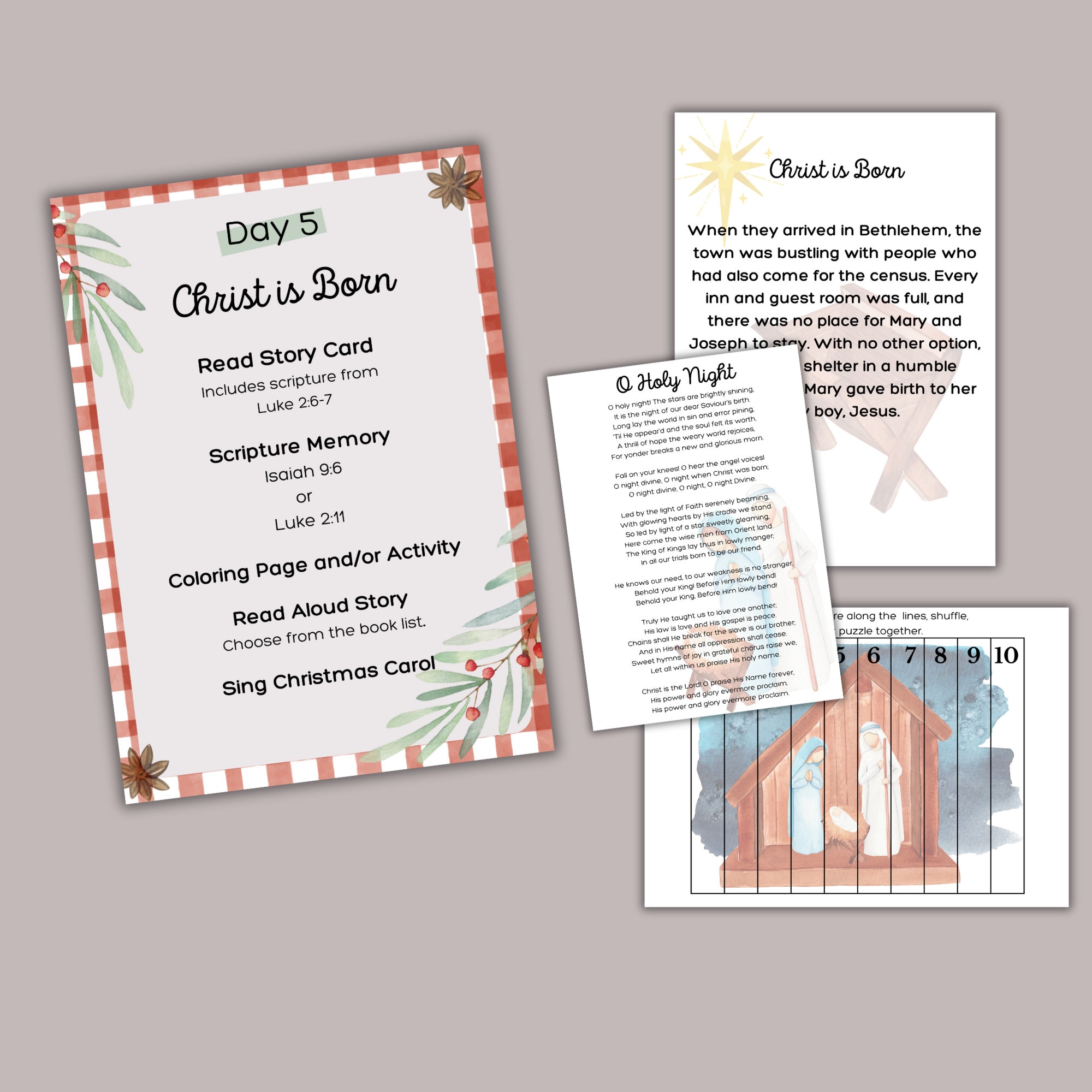 NATIVITY Unit Study, Jesus Birth Story, Homeschool Printable