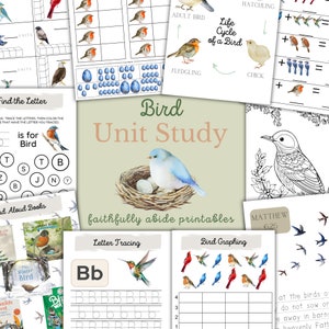 Mini étude unitaire OISEAU, Activités sur les oiseaux, Nombres, Étude de la nature, Écriture manuscrite, École à la maison à imprimer, Montessori, École à la maison, TÉLÉCHARGEMENT IMMÉDIAT