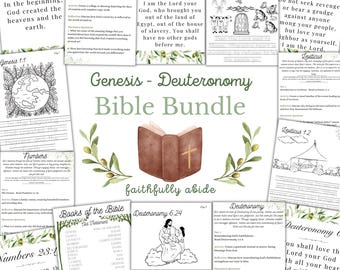 Kids BIBLE Study, Bible Bundle, Homeschool Printable, Handwriting, Montessori, Sunday School Study, Kids Bible Devotional, INSTANT DOWNLOAD