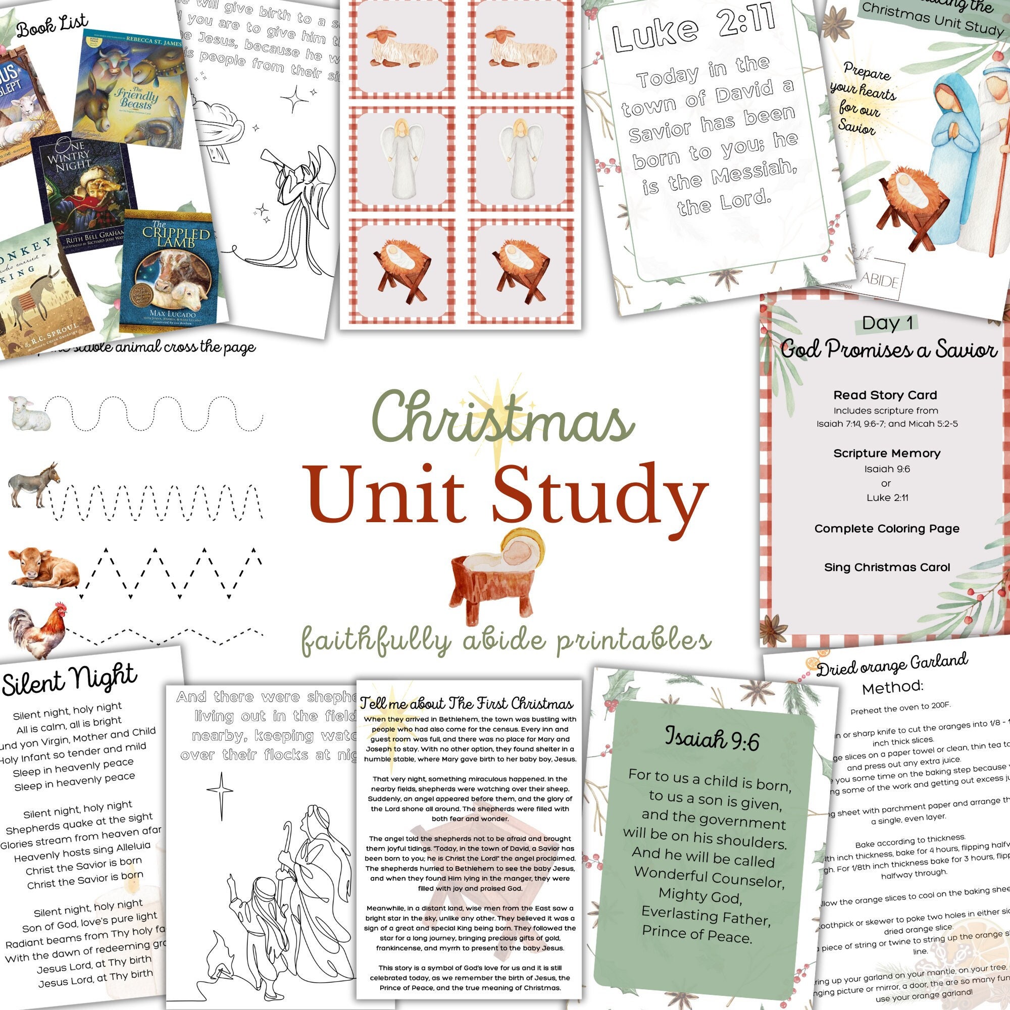 NATIVITY Unit Study, Jesus Birth Story, Homeschool Printable