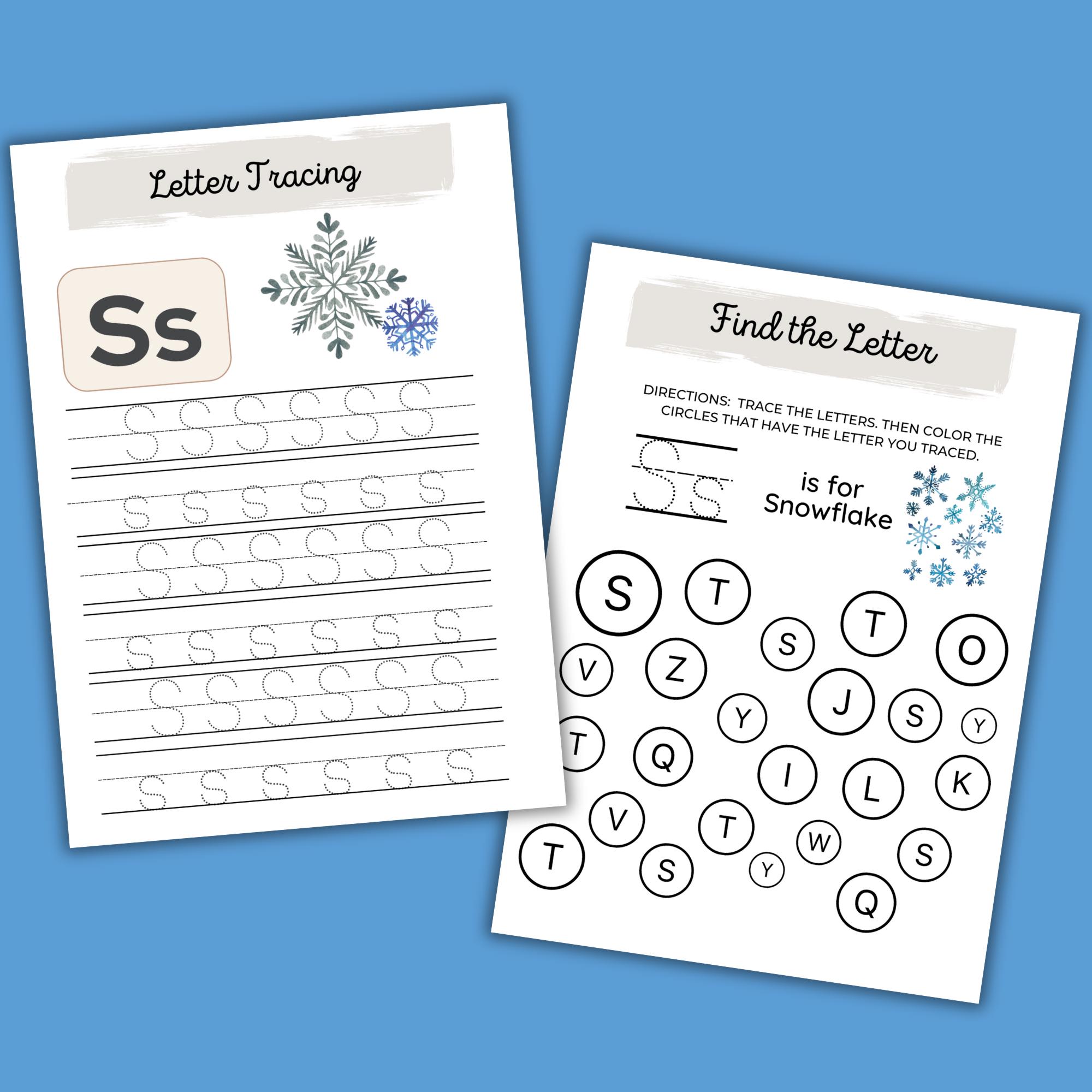 SNOWFLAKE Mini Unit Study, Christmas Printable Worksheets, Homeschool ...